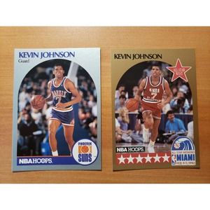 (2) 1990-1991 NBA Hoops Kevin Johnson #238 & #19 All Star - From a Fresh Pack